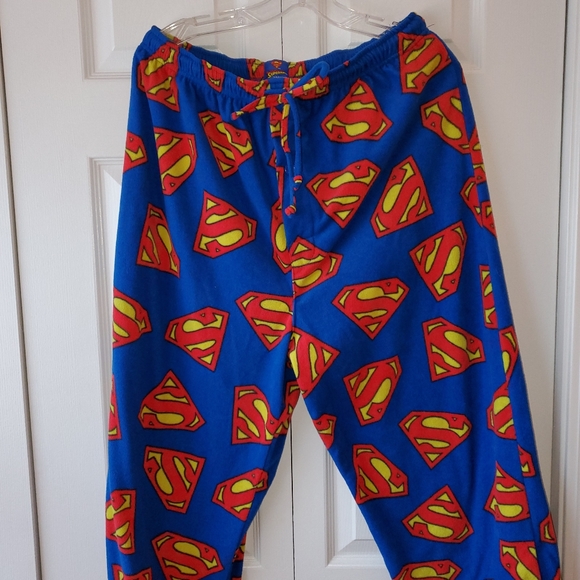 DC Comics Other - Men's XL superman fleece pajama pants- Like NEW!